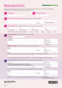Bond Refund Form - Taylor Property Management