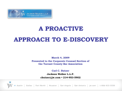 Bringing E-Discovery In House