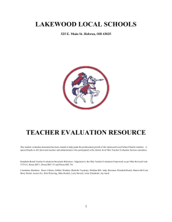 Lakewood Local Teacher Evaluation Resource
