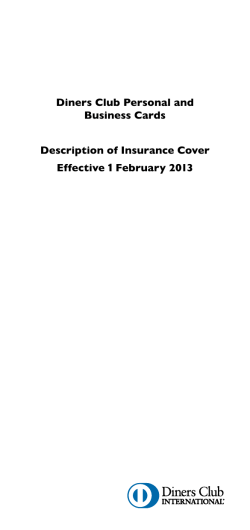 Diners Club Personal and Business Cards 1 December 2011