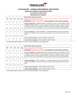 auto dealers – garage supplemental application