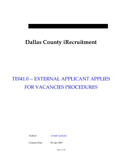 Dallas County iRecruitment TE041.0 -