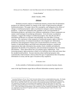 Abstract Standard economic analysis of intellectual