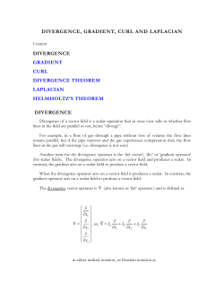 DIVERGENCE, GRADIENT, CURL and Laplacian