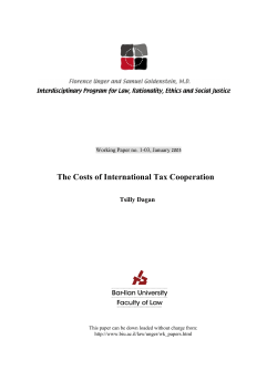 The Costs of International Tax Cooperation