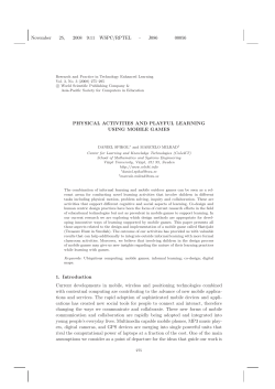 Physical Activities and Playful Learning Using Mobile Games