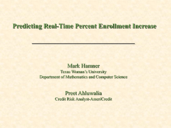 Predicting Real-time Percent Enrollment Increase