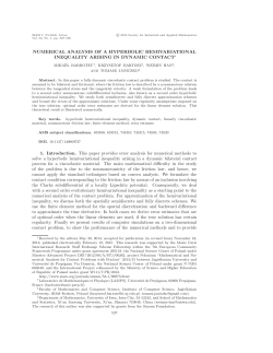 NUMERICAL ANALYSIS OF A HYPERBOLIC HEMIVARIATIONAL