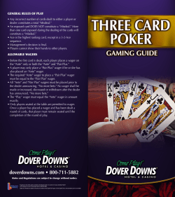 GENERAL RULES OF PLAY &bull; Any incorrect number of cards dealt to