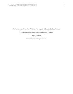 The Subversion of Free Play - University of Washington