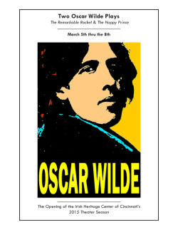 Two Oscar Wilde Plays - Irish Heritage Center of Greater Cincinnati