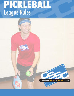 Pickleball Rulebook - Calgary Sport and Social Club
