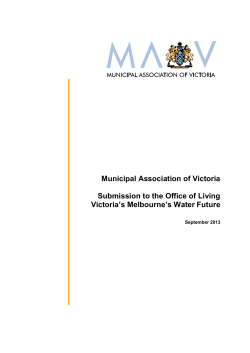 Submission to the OLV Melbourne`s Water Future