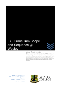 ICT Curriculum Scope and Sequence @ Wesley