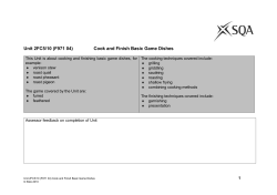 2FC5 Cook and Finish Basic Game Dishes