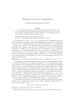 Elementary moves on triangulations - Institut f&uuml;r Diskrete Mathematik