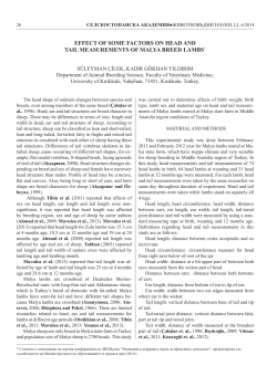 effect of some factors on head and tail measurements of malya