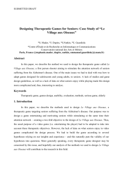 Designing Therapeutic Games for Seniors: Case