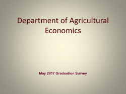 May - Department of Agricultural Economics
