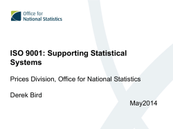 ISO 9001 in ONS - UNECE Statistics Wikis