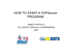 HOW TO START A TOPSoccer PROGRAM