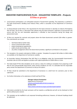 Industry participation plan template between $350m or greater