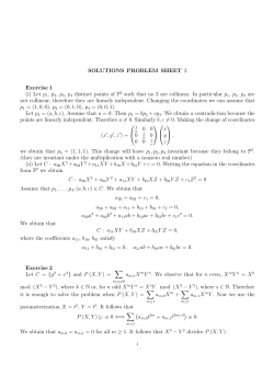 (i) Let p1, p2, p3, p4 distinct points of P2 such