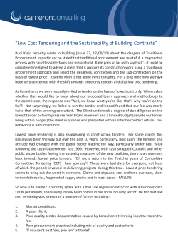Low Cost Tendering and the Sustainability of Building Contracts.indd