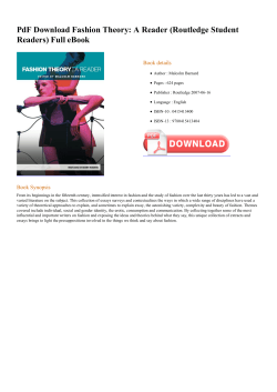 PdF Fashion Theory: A Reader