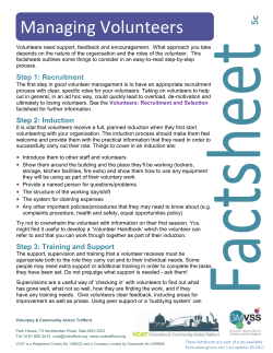Managing Volunteers