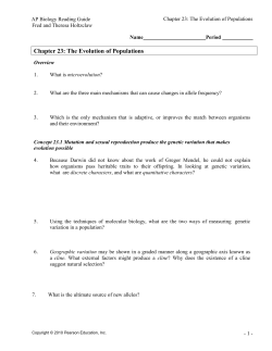 Chapter 23: The Evolution of Populations
