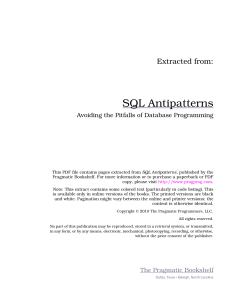 SQL Antipatterns - The Pragmatic Bookshelf