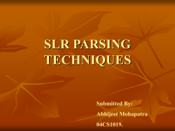 SLR PARSING TECHNIQUES