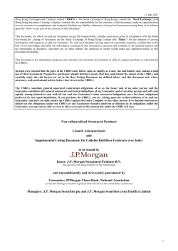Non-collateralised Structured Products Launch
