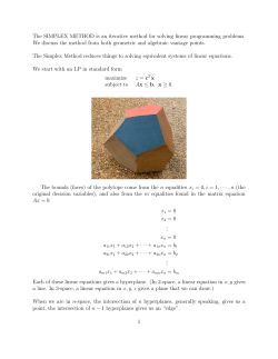 The SIMPLEX METHOD is an iterative method for solving