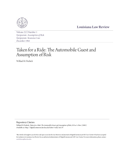 The Automobile Guest and Assumption of Risk