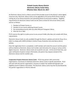 Pulaski County Library District Electronic Library Cards Policy