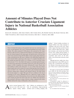 Amount of Minutes Played Does Not Contribute to Anterior