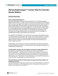 MyTeachingStrategies Teacher FAQs