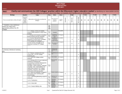 Clarify and communicate the UW Colleges` position within the