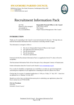 RFO to the Council - Swanmore Parish Council