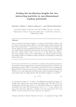 Scaling the localisation lengths for two interacting particles in one