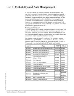 Unit 8 Probability and Data Management