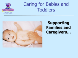 Caring For Babies and Toddlers. Supporting Families