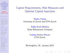 Capital Requirements, Risk Measures and Optimal Capital Injections