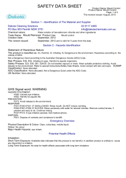 MSDS Mould-Remover - Dakota Cleaning Solutions