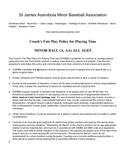 SJAMBA Coaches Fair Play Policy 2017