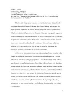 One of the strongest objections to an understanding of ethics