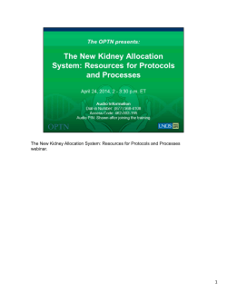 The New Kidney Allocation System: Resources for