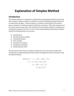 Explanation of Simplex Method